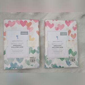 Pottery Barn Kids Heart Pattern Pillowcase - Pink, Orange, Green, Blue